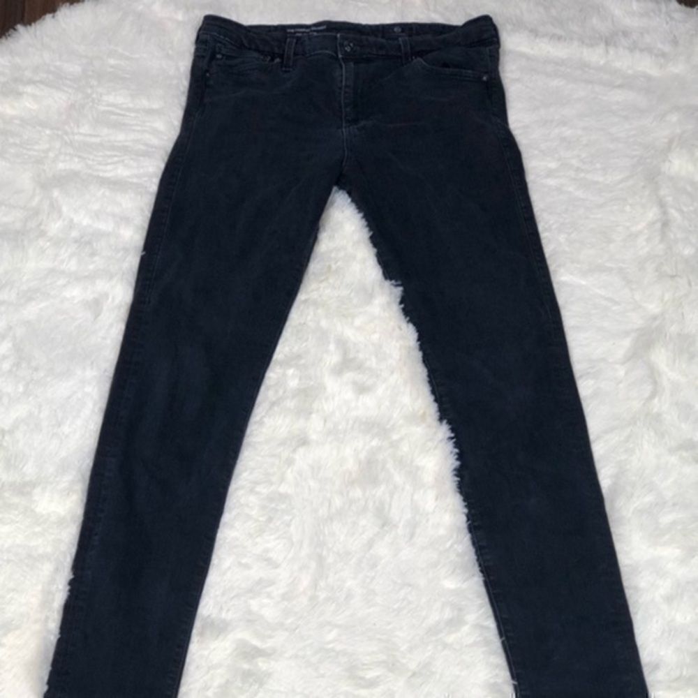 AG Adriano Goldschmied The Farrah high-rise skinny charcoal skinny jeans S 28R